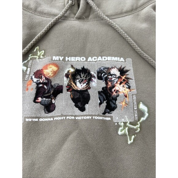 MY HERO ACADEMIA iiZO PULLOVER HOODIE Tan Size Large - Picture 3 of 7